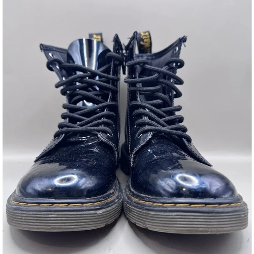 Dr. Martens 1460 J Patent Leather Lace-Up Boots Black Youth JY004 – Size 4